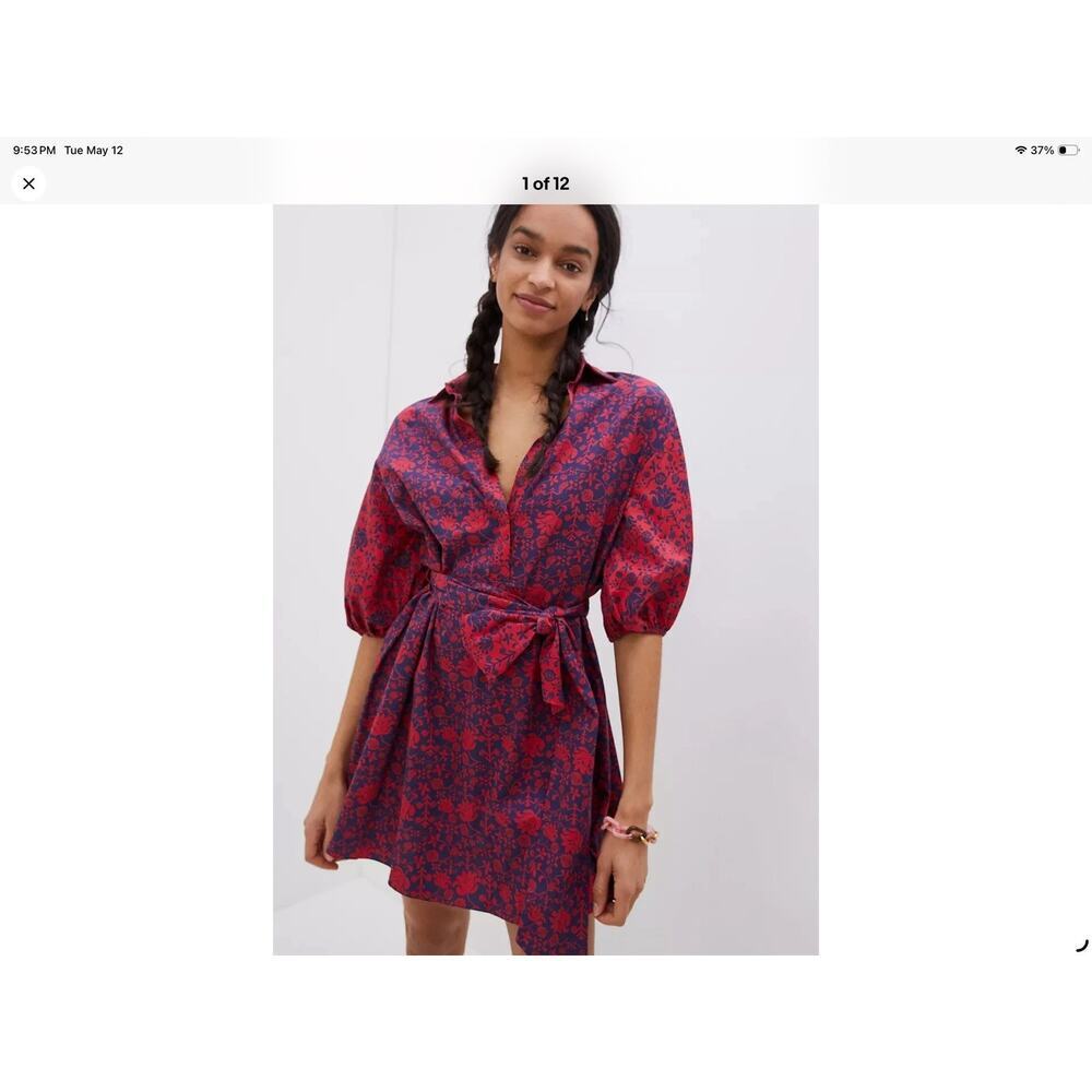 Sachin & Babi x Anthropologie Blue Red Nightingale Mini Dress PXXS